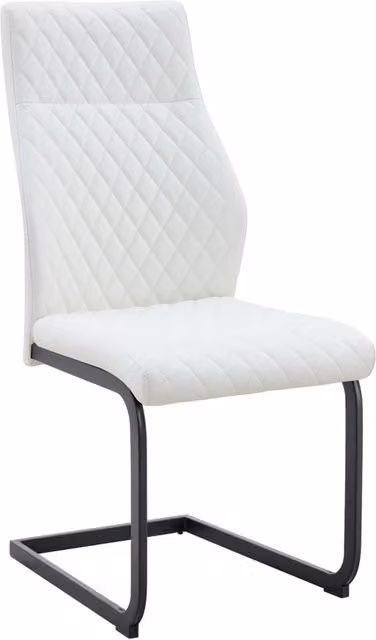 Sedia da pranzo set da 2 43x63x100 cm in similpelle bianca e nera, schienale alto