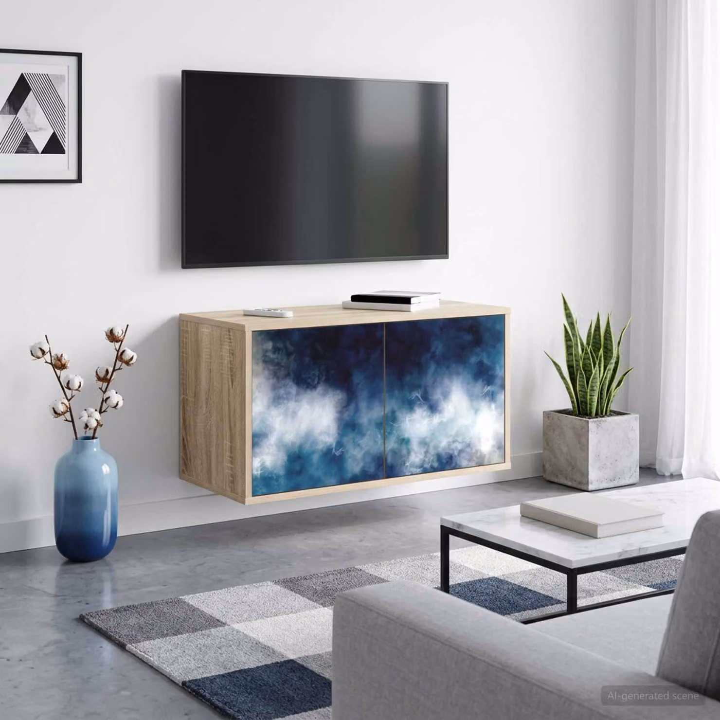 Mobile TV da parete vidaXL RAALTE in Rovere Sonoma, L 69 cm x P 33 cm x H 40 cm