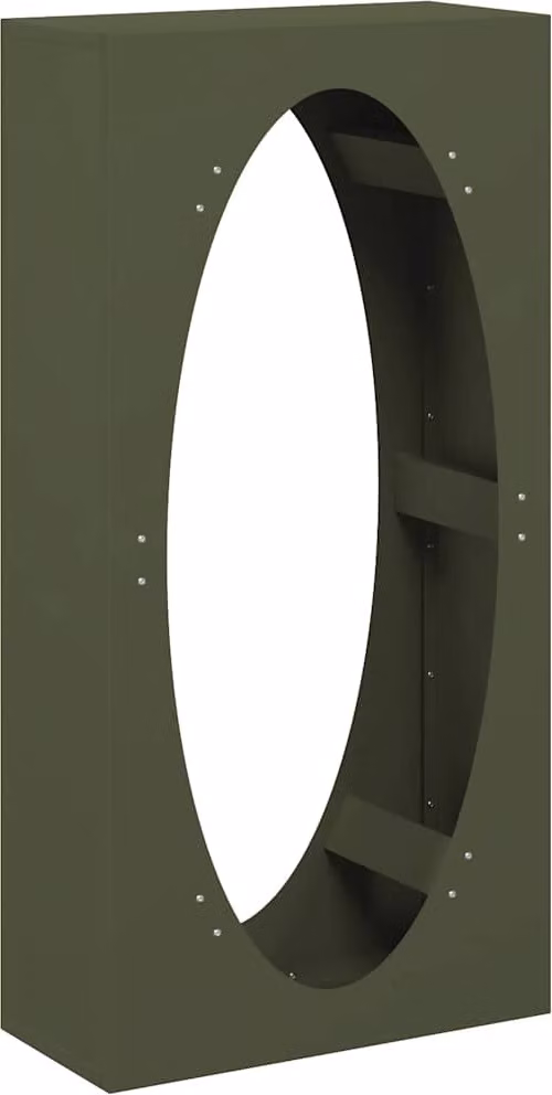 Rastrelliera per Legna da Ardere Verde Oliva 50x23x100 cm