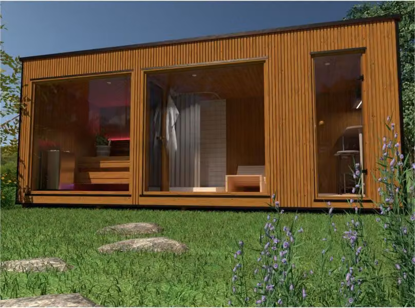 Moderne Außensauna Trockensauna Sauna Massivholzsauna Terrassensauna Gartensauna