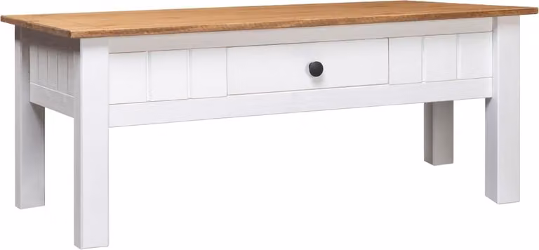 Maison Exclusive - Tavolino Salotto Bianco 100x60x43,5cm Pino Massello Panama Range