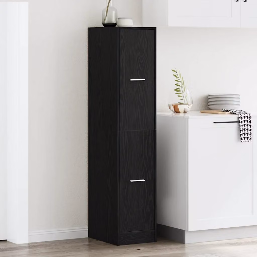 Mobiletto da farmacia a parete vidaXL in MDF nero opaco L/P/H: 30 x 41 x 144,5 cm