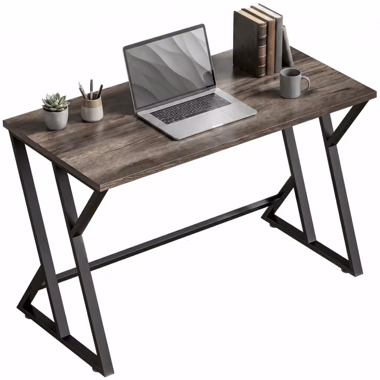 Scrivania per computer HOMCOM 120x60 cm con base in metallo a forma di Z
