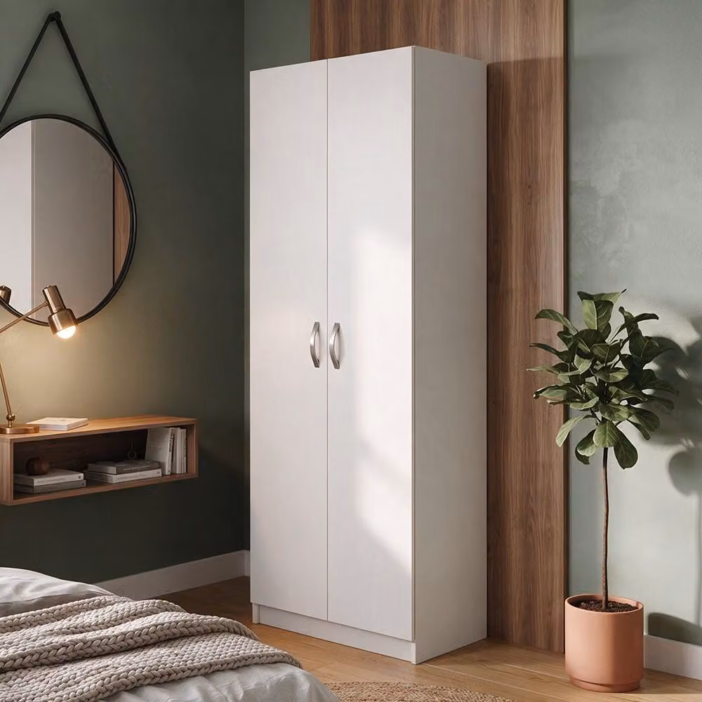 Armadio 2 Ante 90 cm H 247 cm bianco frassinato Italy