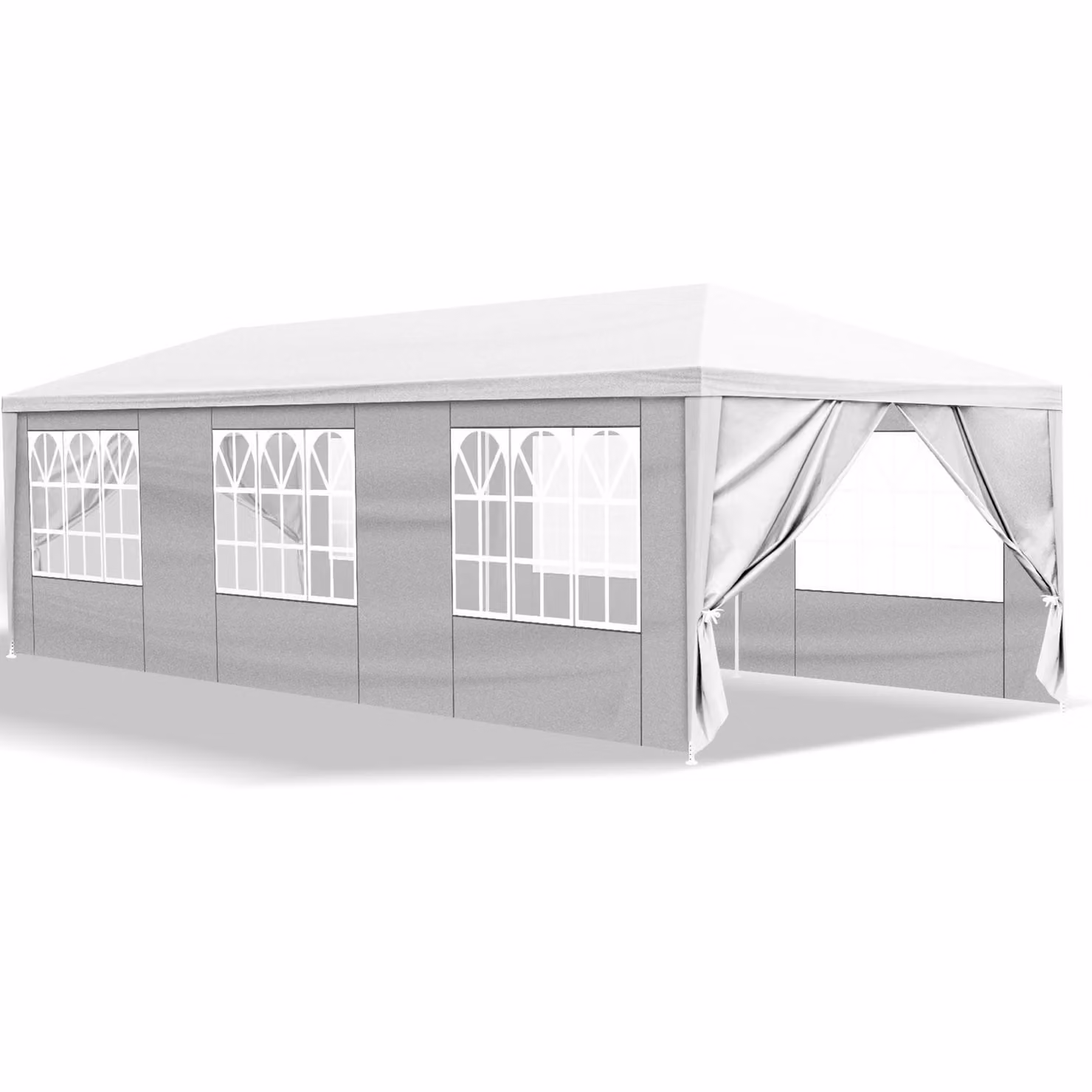 LEADZM Tenda da festa 3x9 m – Gazebo da giardino con tetto e 8 pareti laterali – Tenda per il giardino