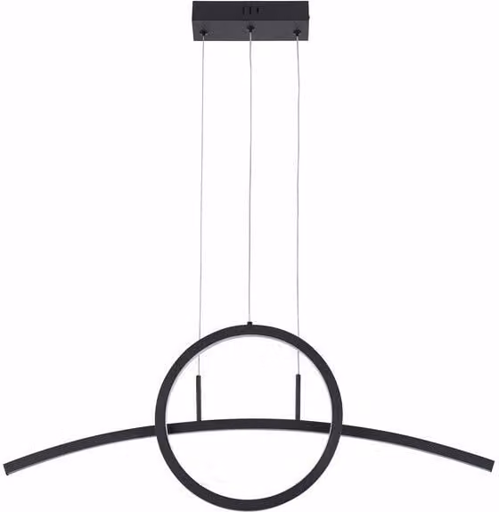Lampada a sospensione LED Evora nera 32W, luce bianca neutra 2560 lm, metallo, dimensioni: 120x80x6 cm, IP20, Reality