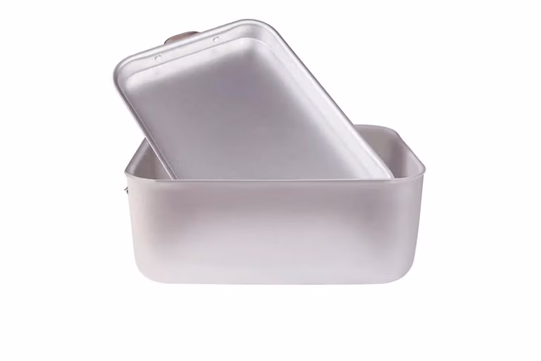 Brasiera Rettangolare in alluminio 3mm con coperchio a soutè, dim.50x34cm