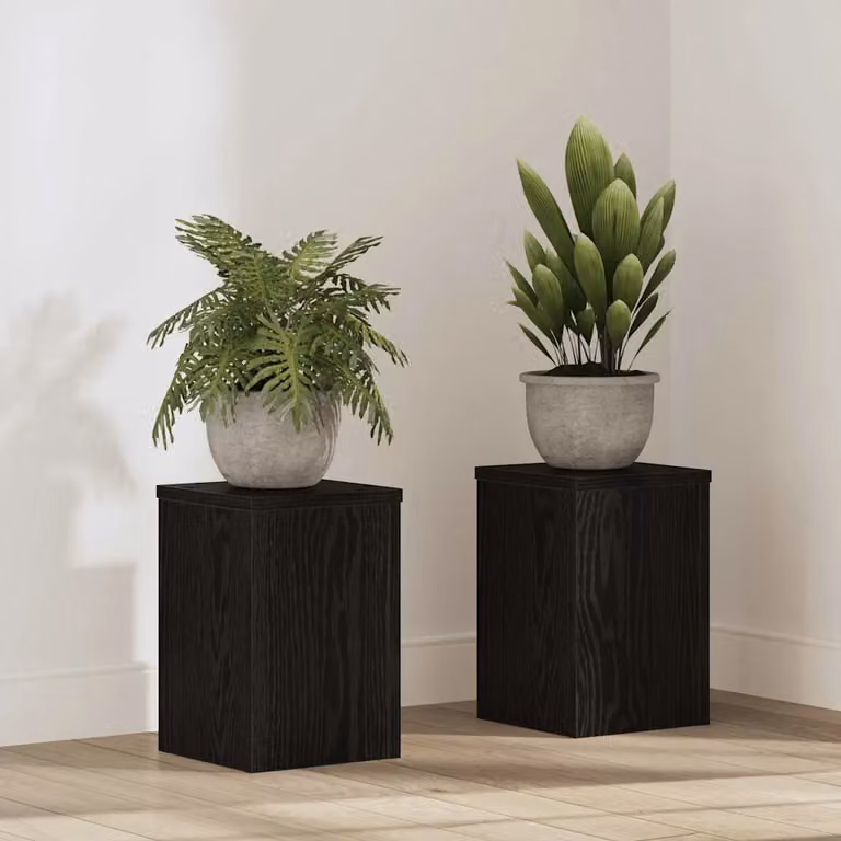 Set di 2 supporti per piante vidaXL in legno nero, L/P/H: 20 x 20 x 30 cm