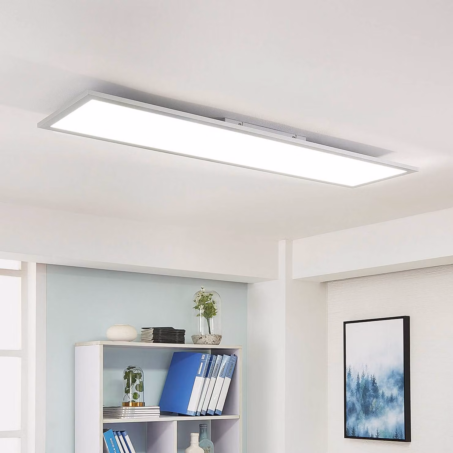 Pannello LED Arcchio Lysander, 32W, CCT, 119cm, argento Lysander Arcchio, dimmerabile, Alluminio / Grigio / Zincato, Studio / Ufficio, Alluminio, Pannello LED