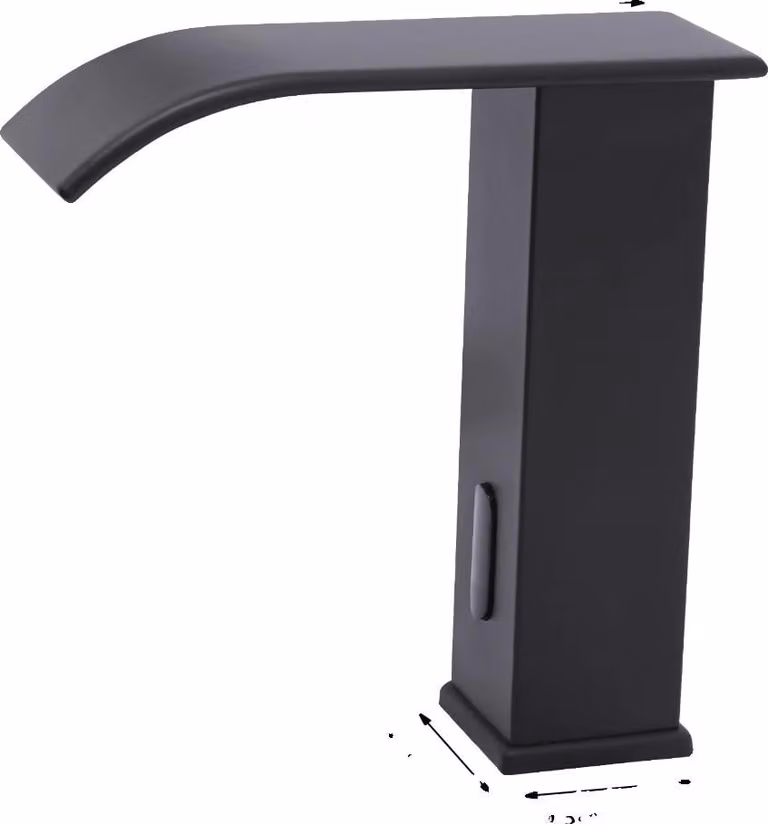 Rubinetto per lavabo, sensore automatico, acciaio inox resistente, nero