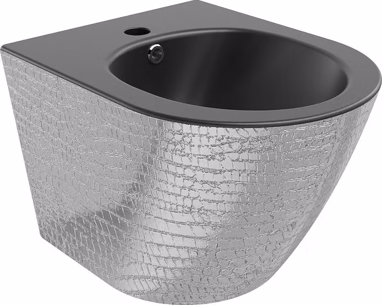 Mexen Lena bidet sospeso, nero opaco/motivo argento scaglie - 35224872
