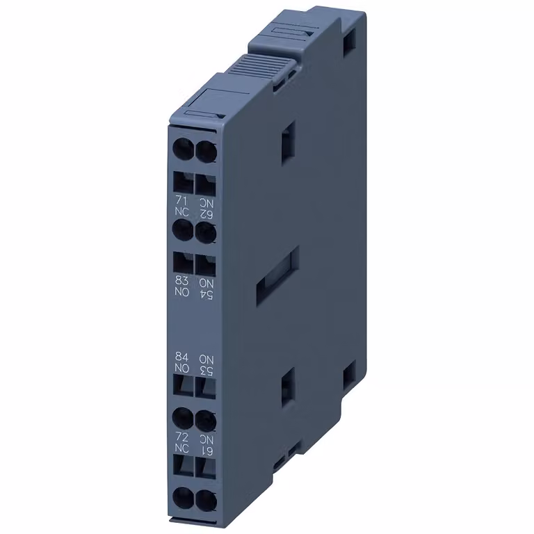 Interruttore ausiliario Siemens 1S+1Ö, DIN EN 50012, 10 mm, serie S3-S12 per contattori motore, 2 poli, 3RH19212JA11