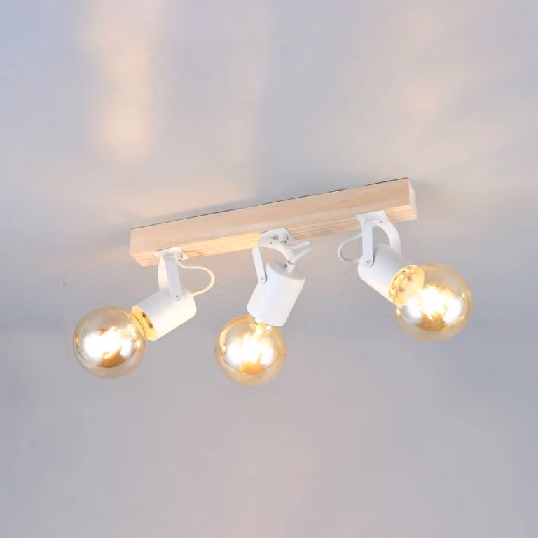 Reality Leuchten Plafoniera soffitto Lynar, dimmerabile, Bianco / Opale, Soggiorno / Sala da pranzo, Metallo, Moderno, Plafoniera