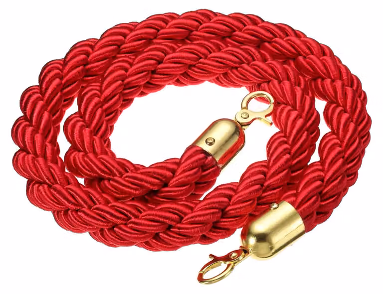 Cavo di sicurezza da 1,2 metri, corda per paletto intrecciata, colore rosso-oro