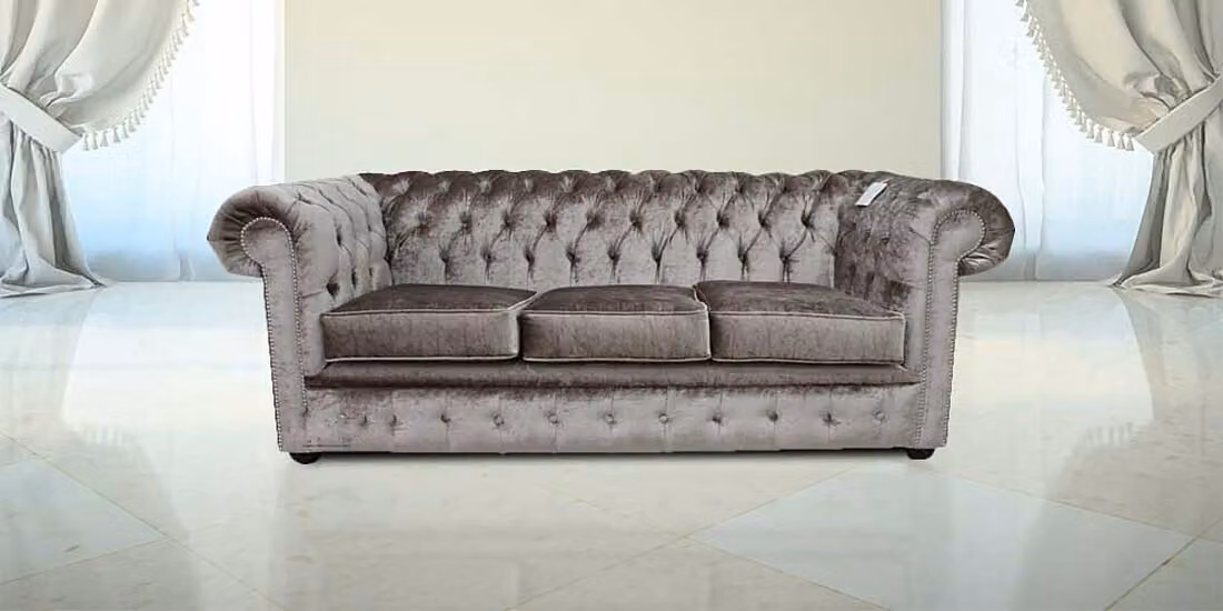 Chesterfield Design Luxus Polster Sofa Couch Sitz Garnitur Leder #249