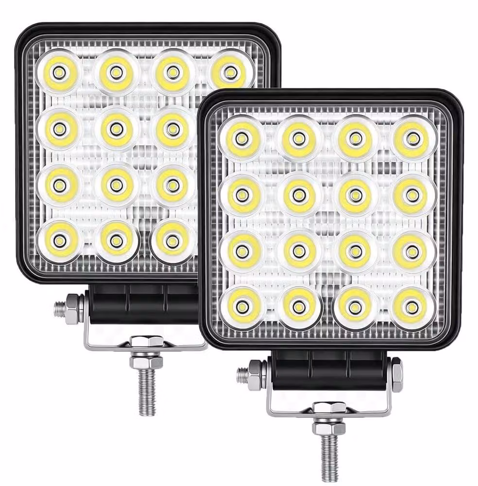 Lampada da lavoro a LED, impermeabile, con luminosità di 3400-4800 lumen, dotata di 2 fari direzionali