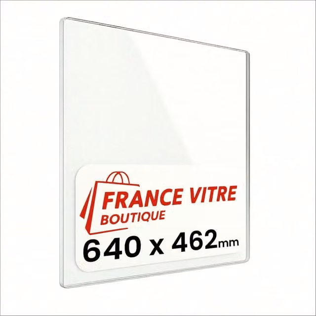 Vetro di ricambio trasparente per stufa a legna e caminetto resistente al fuoco L: 64 cm, H: 46,2 cm, Spessore: 0,4 cm