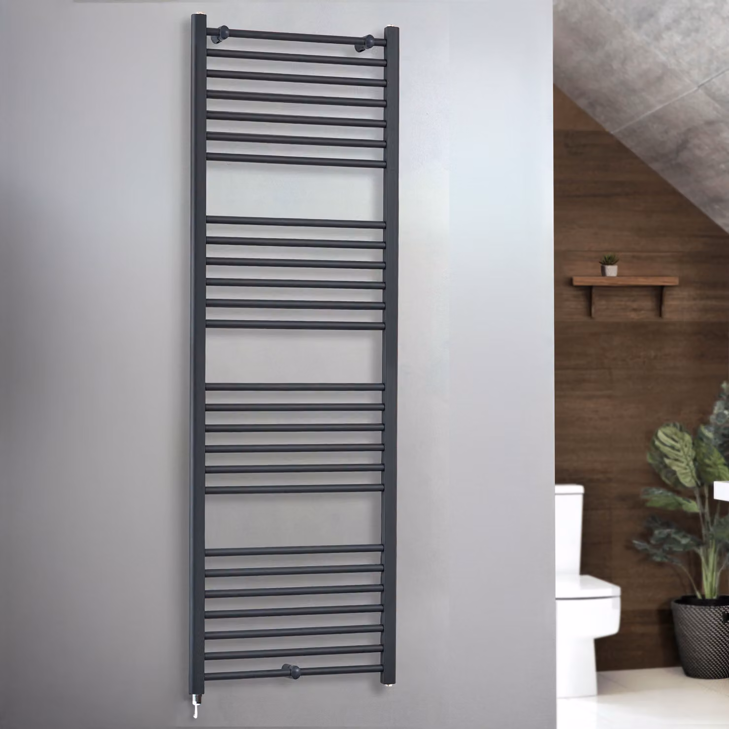 Scaldasalviette Elettrico Artle ECOSO di Hudson Reed, Colore Antracite, L: 60 cm, H: 180 cm