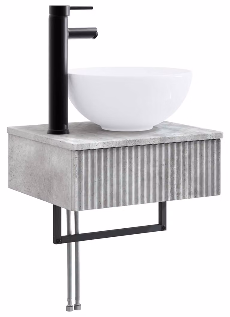 Lavabo da Parete Grigio Cemento 40 x 35 x 39 cm