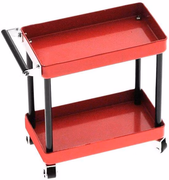 Carrello portattrezzi con ruote - Postazione di lavoro mobile - Soluzione ideale per articoli in scala (modellismo) - Realizzato in metallo - Sicuro per piccoli componenti - Resistente e stabile - Carrello di trasporto