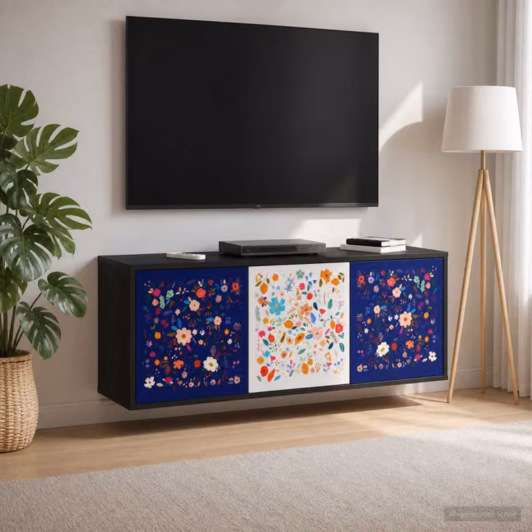 Mobile TV da parete vidaXL MAINZ in Rovere Nero, L 102 cm x P 33 cm x H 40 cm