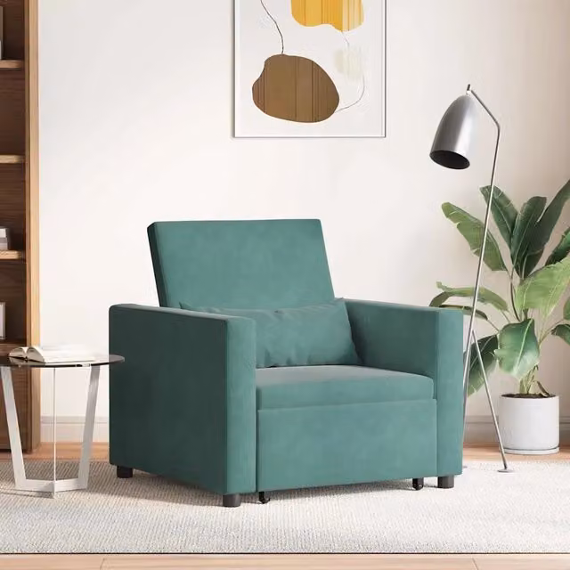 Divano letto estraibile singolo-Sofa Letto-Daybed Verde scuro 90 x 165 x 87 cm 517219