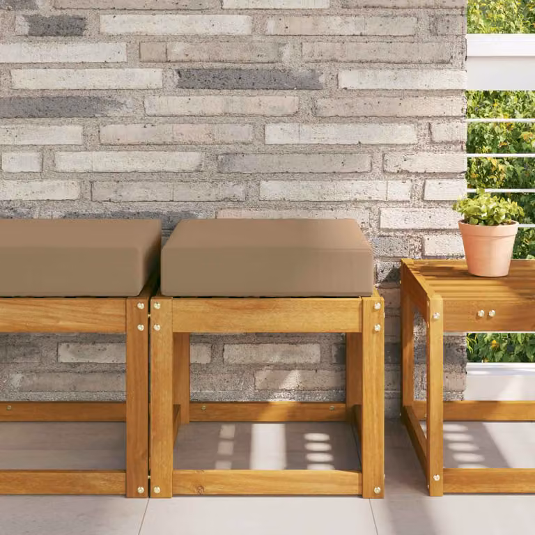 vidaXL Cuscino da Sedia Esterno 100% Poliestere Tortora 40 x 40 x 8 cm