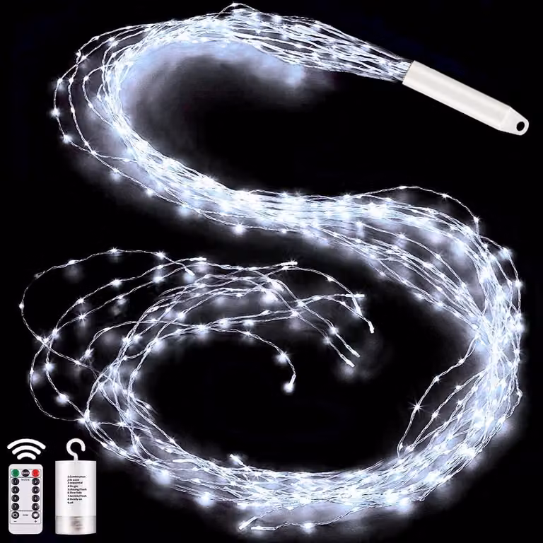 Catena luminosa a LED, 2 metri, 200 LED, impermeabile, con telecomando, per interni/esterni