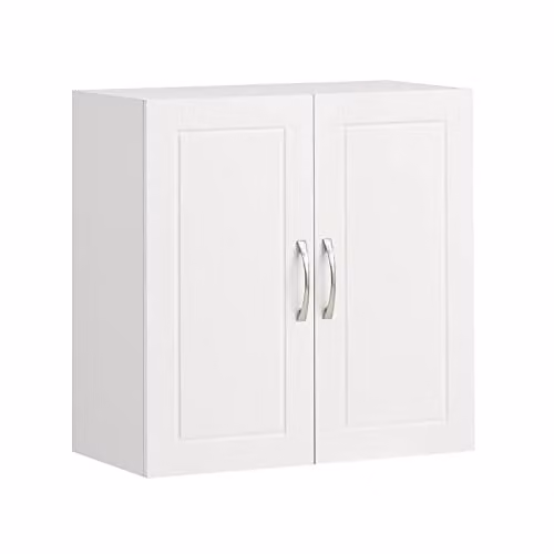 SoBuy Armadietto pensile da bagno Mobile da parete per il cucina con due ante bianco L60*P30*A60 cm FRG231-W