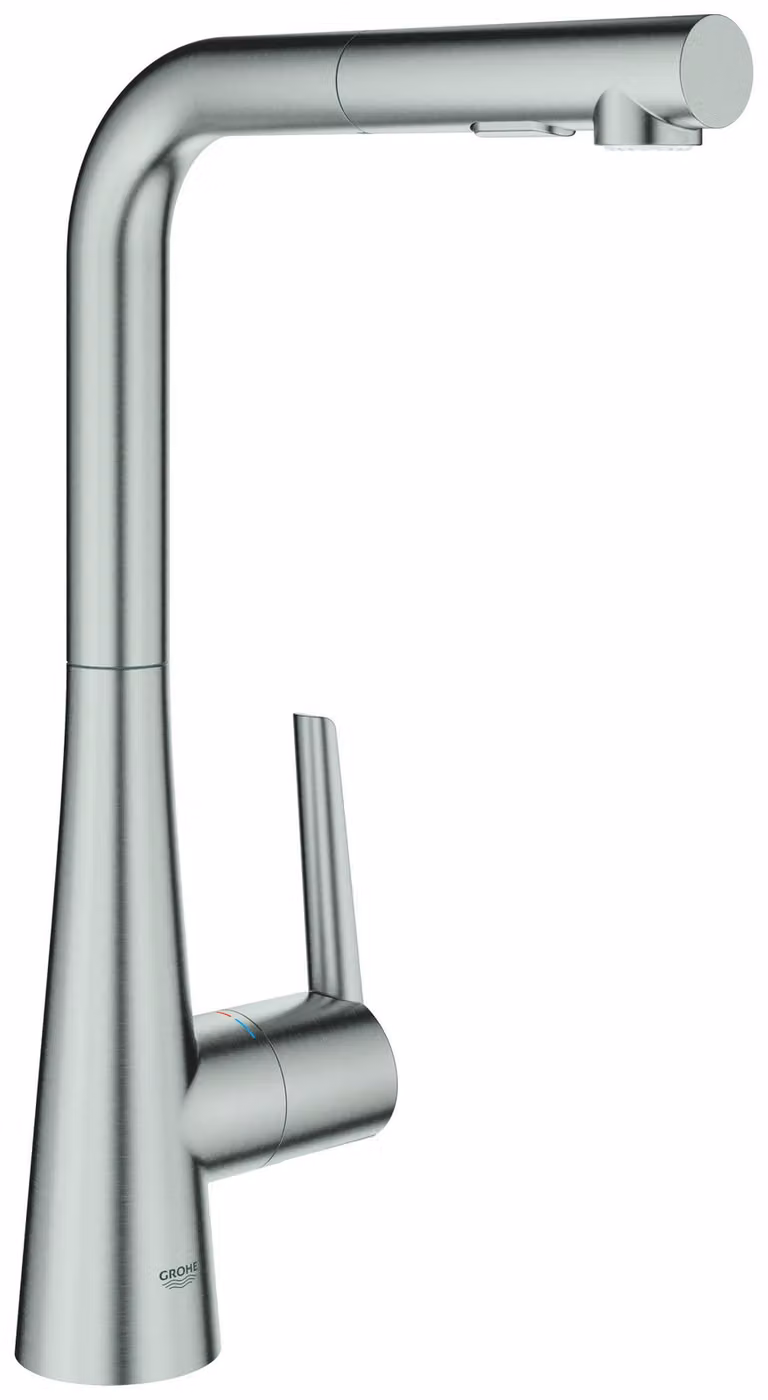 GROHE Zedra Mitigeur monocommandé pour évier, portée 205mm, extractible, pivotant, MagneticDocking, douchette double, 32553DC2, 32553DC2