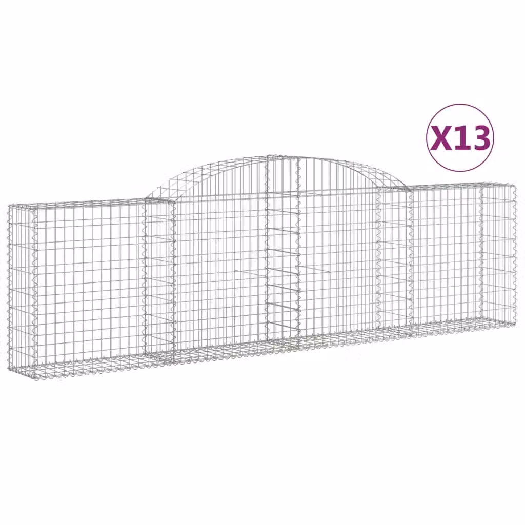 Cesti Gabbioni ad Arco 13 pz 300x30x80/100 cm Ferro Zincato