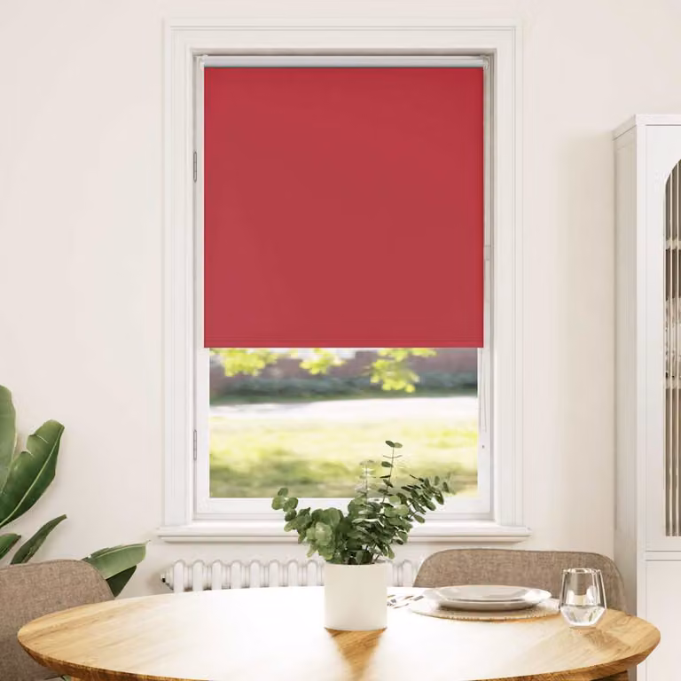 Tenda a Rullo Oscurante vidaXL Rossa in Poliestere L: 80 cm, H: 130 cm