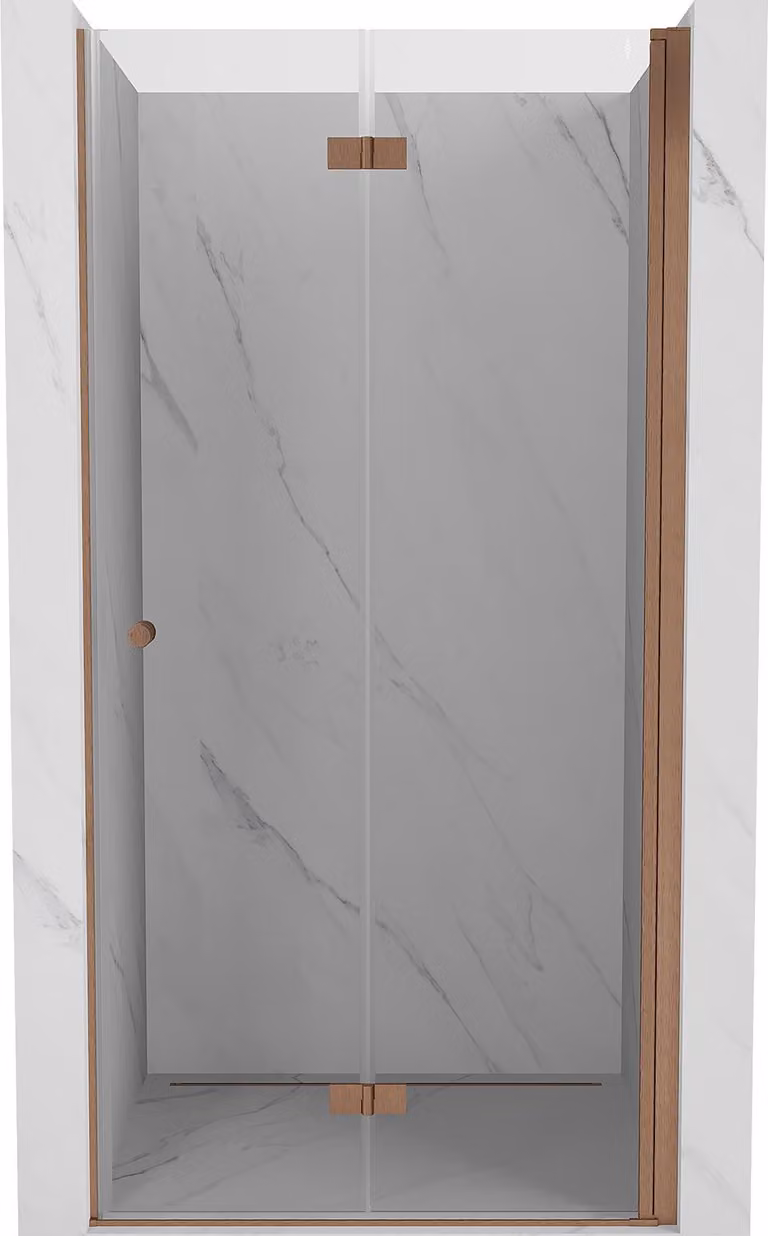 Mexen Mist-F porta doccia pieghevole destra 75 cm, trasparente, rame spazzolato - 8A6-075-000-65-00-P