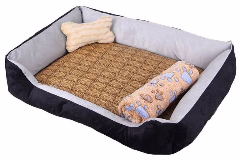 Cuccia per cani con bordo, lavabile, antiscivolo, taglia XS, colore grigio scuro