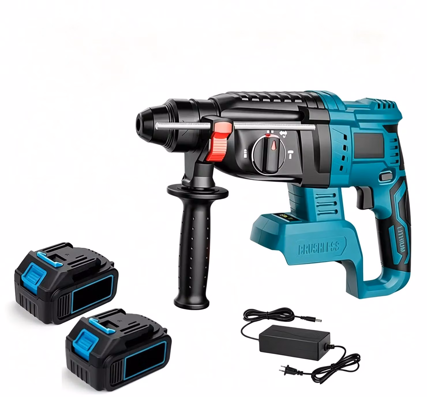 Trapano avvitatore a batteria - 18 V - Attacco SDS-plus - Energia d'impatto: 1 J - 0–1000 giri/min - 4800 colpi/min - Diametro di foratura massimo: 27 mm - 2 batterie