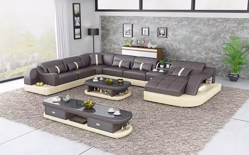 Design Sofa Komplettset Garnitur Polster Ecksofa Eckcouch Couch Sideboard Tisch