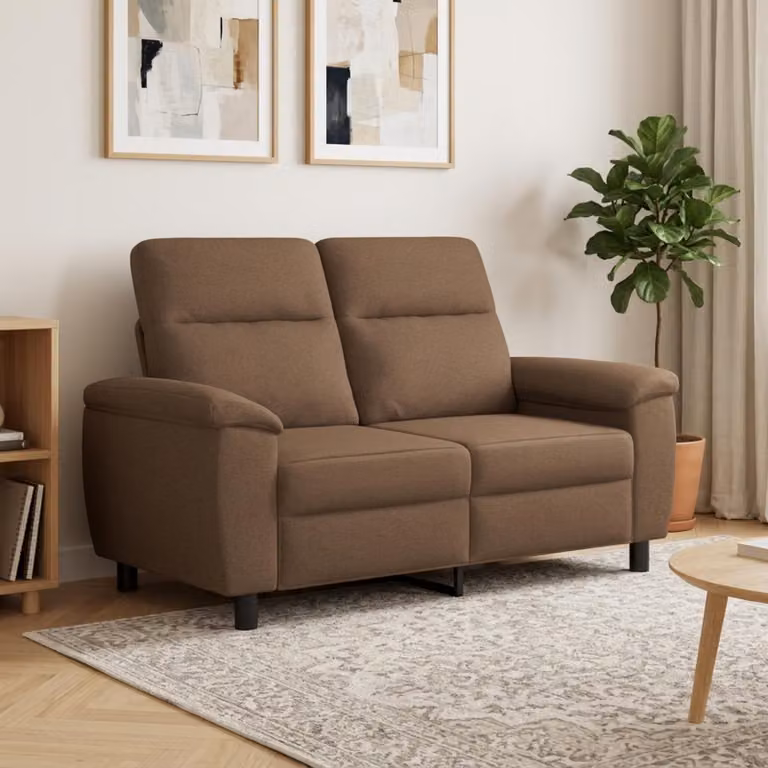 Divano moderno vidaXL in tessuto marrone con struttura in metallo L: 158 cm, P: 90 cm, H: 95 cm