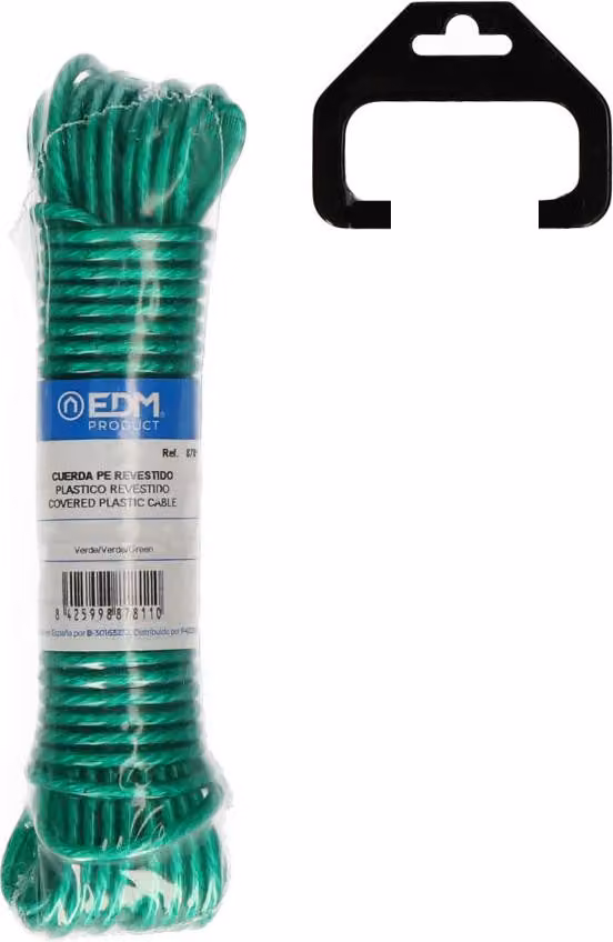 4 cordoncini in plastica rivestiti, 10 m, verde, Edm