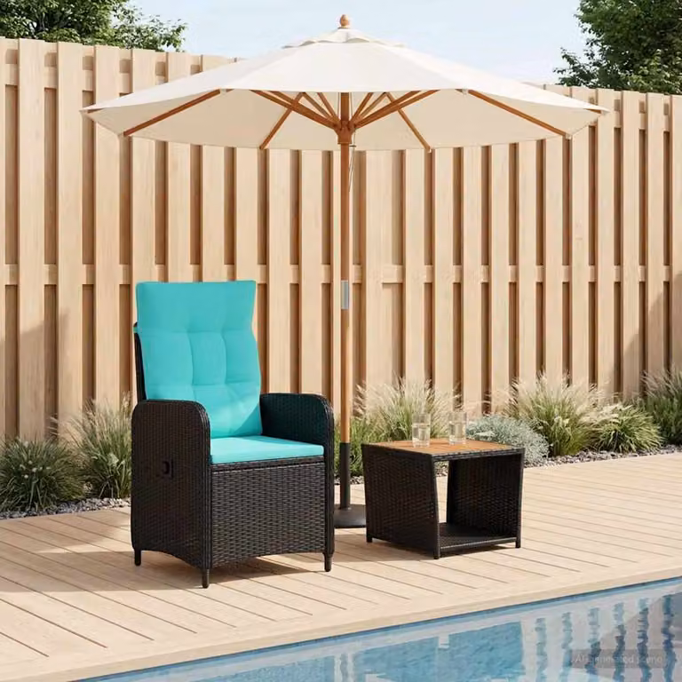 Set Lounge da Giardino Moderno vidaXL in Rattan e Metallo, 2 Pezzi, Grigio e Nero