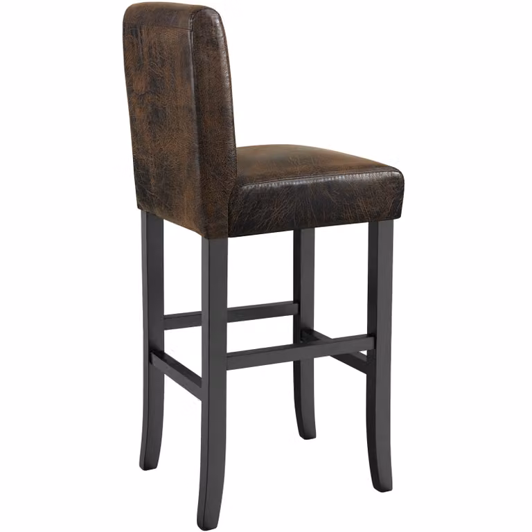 Set di 4 sgabelli da bar TecTake GmbH in pelle sintetica marrone con struttura in legno e metallo, H: 107 cm, L: 40 cm, P: 41 cm