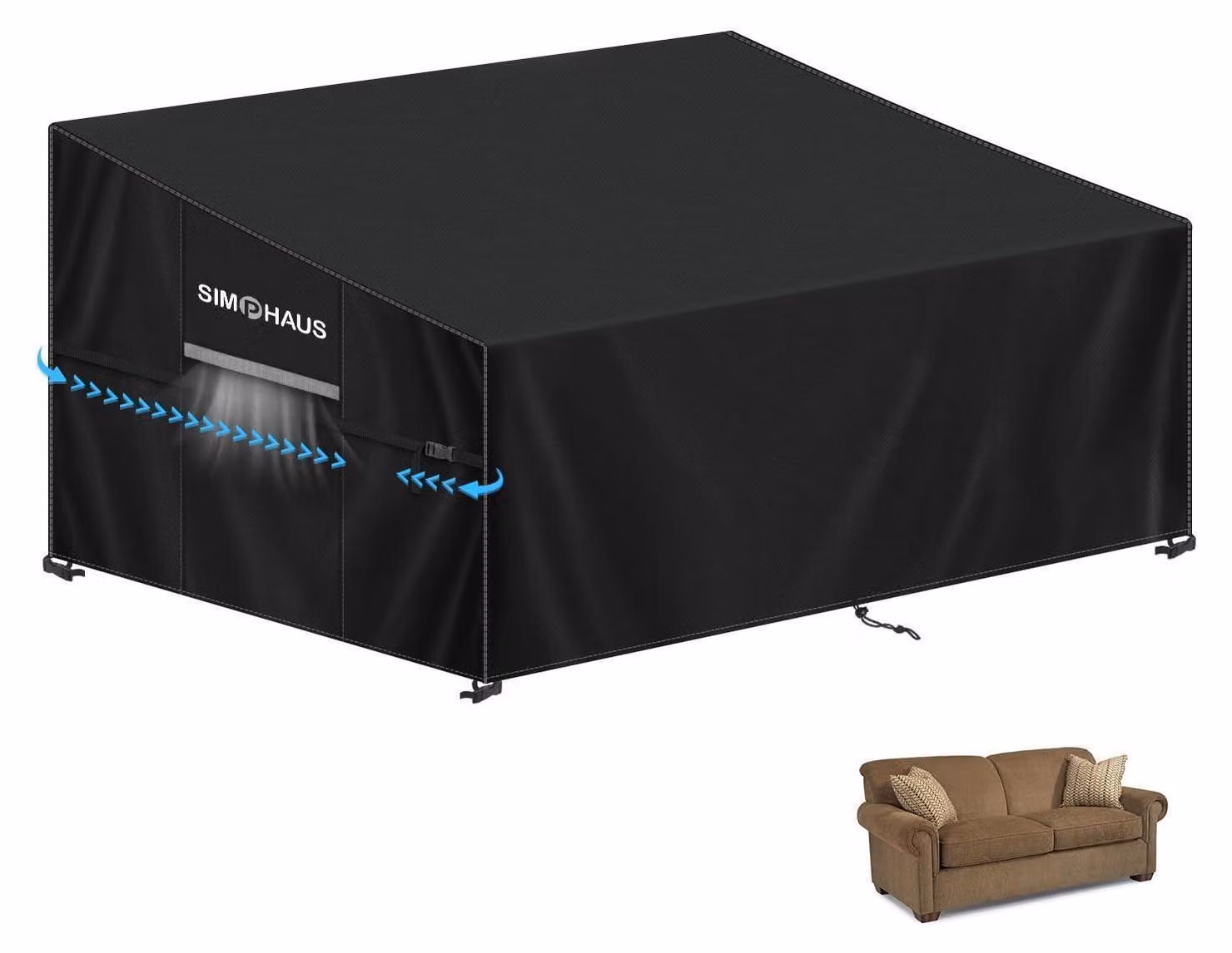 Copertura protettiva per divano da giardino, dimensioni 155x85x81/61 cm, tessuto Oxford 420D, impermeabile, resistente alle intemperie invernali