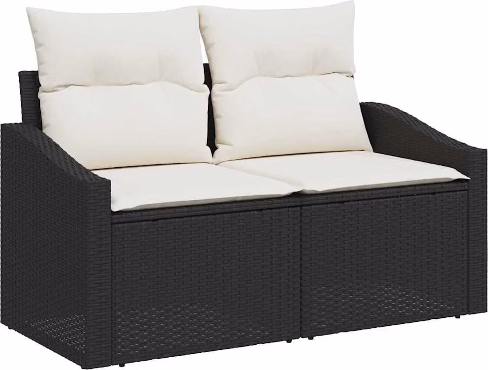 Maison Exclusive - Set Divano da Giardino con cuscino 7 pcs Nero polyrattan