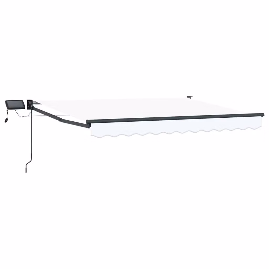 Tenda retrattile manuale VIDAXL con LED in poliestere, colori Bianco e Antracite, L: 3 m, P: 2,5 m – 2