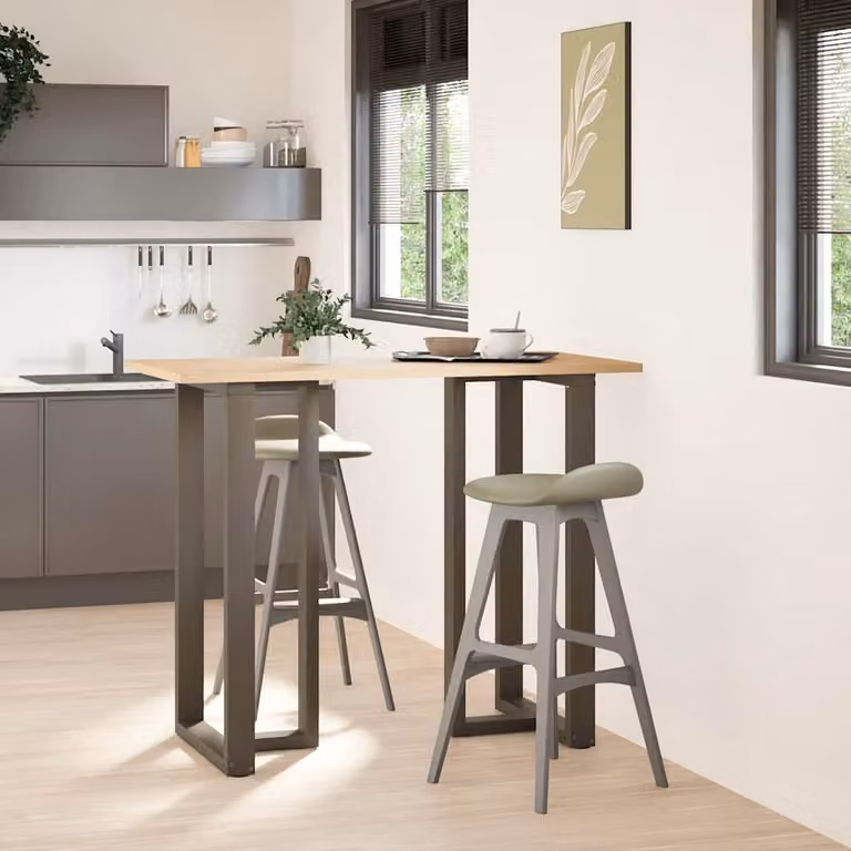 vidaXL Gambe per tavolo da bar forma T 2 pz nere 60x35x(110-111) cm