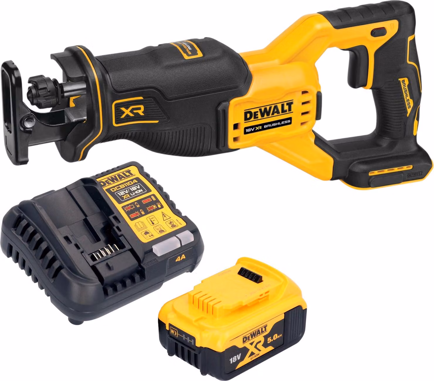 Sega alternativa a batteria DeWalt DCS 382 P1 18 V brushless + 1 batteria 5,0 Ah + caricabatteria