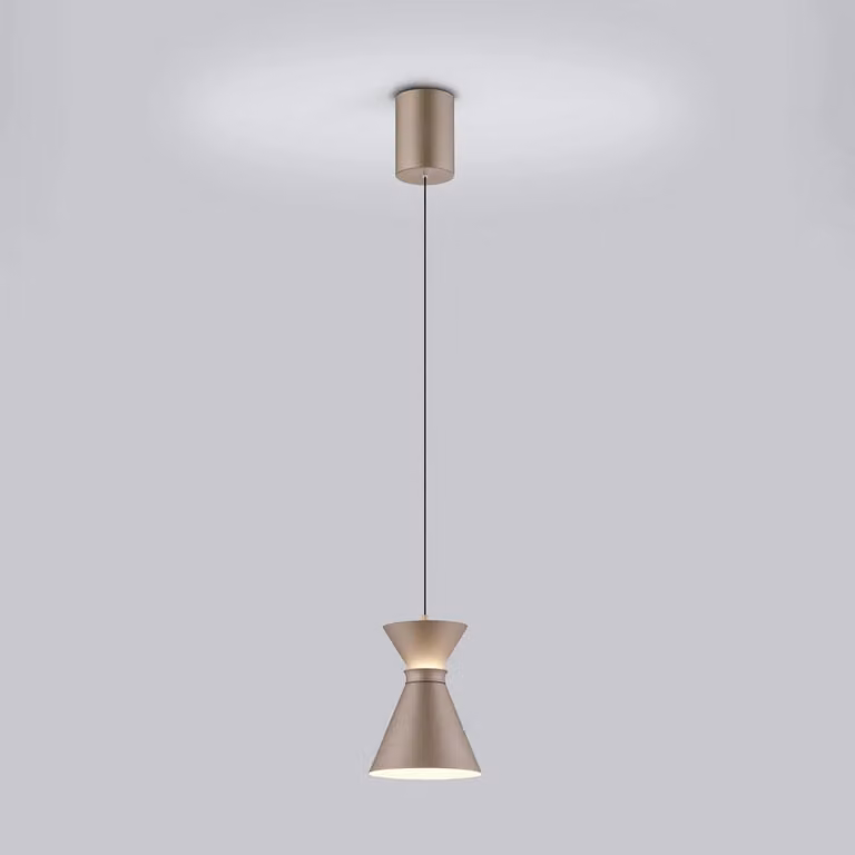 Helestra Lampada LED a sospensione LUK, marrone, 1 lampadina, dimmerabile, Marrone / Ruggine, Cucina, Alluminio