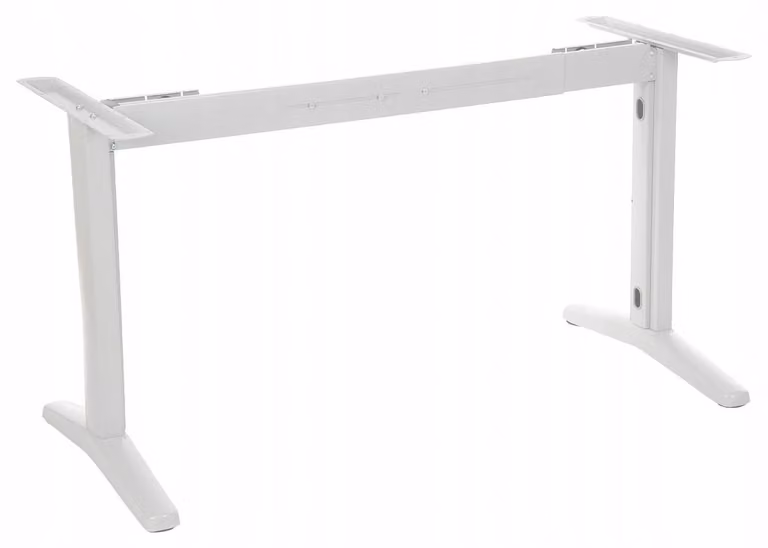 Struttura in metallo per scrivania o tavolo (STT), lunghezza regolabile, gambe regolabili, altezza 72,5 cm, bianco