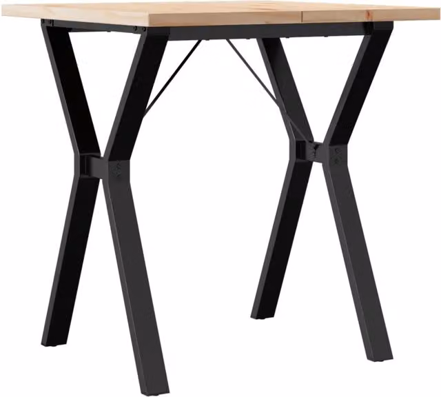 Tavolo da pranzo e cucina quadrato in legno di pino e acciaio con telaio a X marrone L 70 cm x P 70 cm x H 75,5 cm