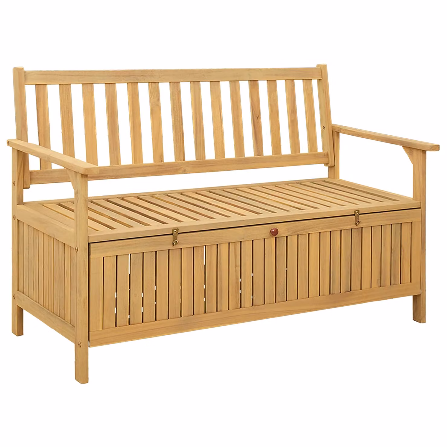 Panchina con contenitore vidaXL in legno di acacia marrone per giardino e balcone L 120 x P 63 x H 84 cm