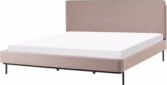 Letto matrimoniale in Tessuto moderno tortora con testiera e rete 180 x 200 cm Design Moderno